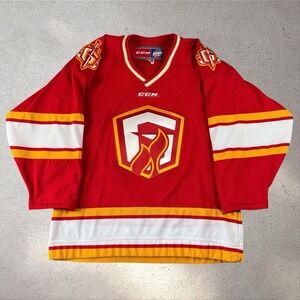 Gwinnett Gladiators Atlanta Flames CCM Medium Red Yellow Hockey Jersey ECHL